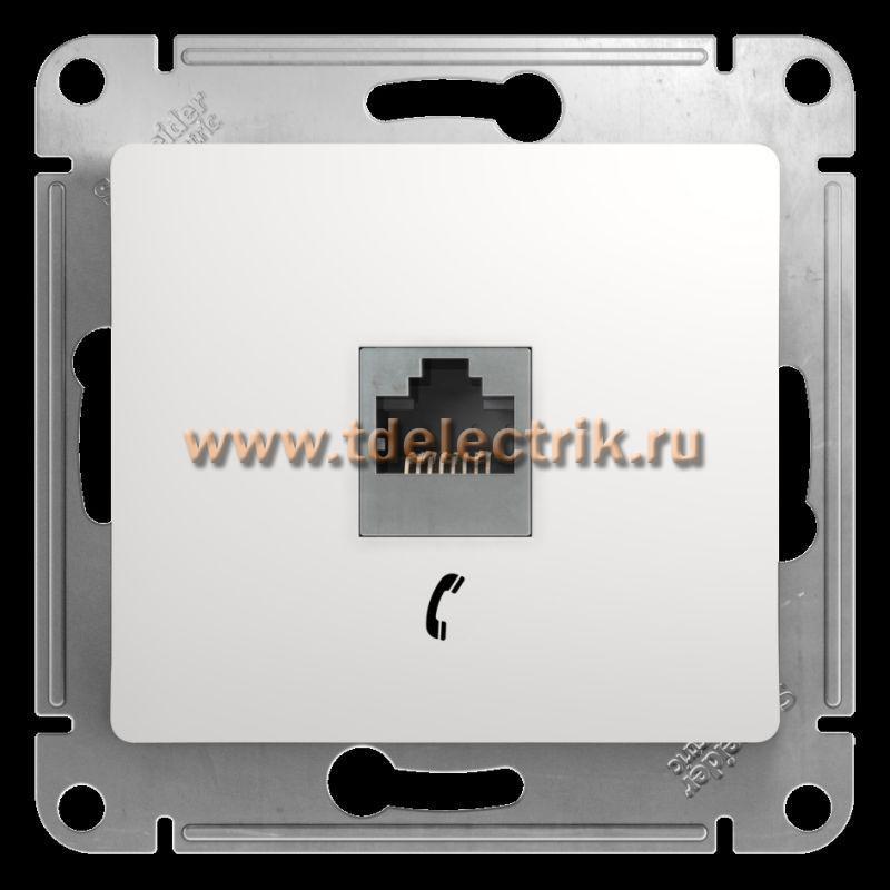 Фотография №1, GLOSSA РОЗЕТКА телефонная RJ11 механизм БЕЛЫЙ