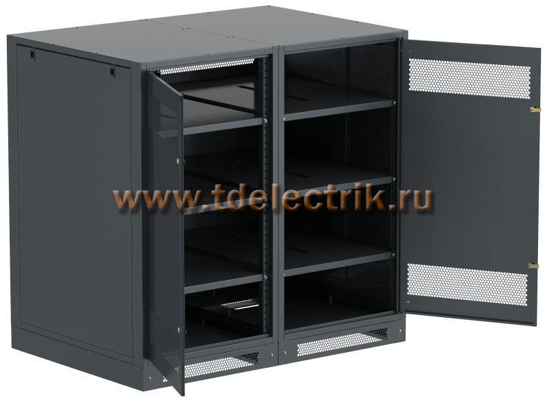 Фотография №1, LINEA B Шкаф аккумуляторный (пустой) 1350х1400х950мм двустворчатая металлическая дверь черный