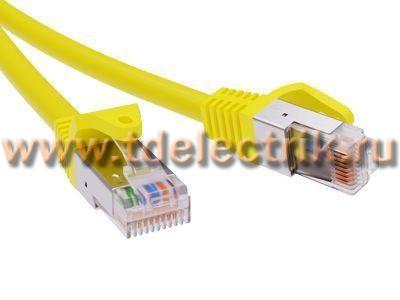 Фотография №1, Патч-корд экранированный CAT 6 F/UTP 4х2, LSZH, желтый, 0.5м