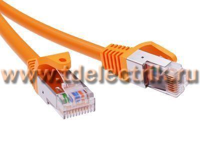 Фотография №1, Патч-корд экранированный CAT 6A F/UTP 4х2, LSZH, оранжевый, 1.5м