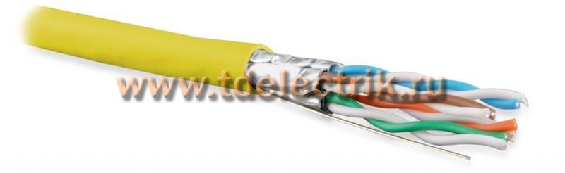 Фотография №1, Hyperline UFTP4-C6A-S23-IN-PVC-YL-500 (500 м) Кабель витая пара U/FTP категория 6a (10GBE) 4 пары (23AWG) одножильный (solid) каждая пара в экране без общего экрана PVC желтый