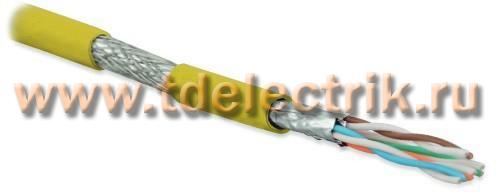 Фотография №1, Hyperline SFTP4-C6A-S23-IN-LSZH-YL-500 (500 м) Кабель витая пара экранированная (S/FTP) категория 6a 4 пары (23 AWG) одножильный (solid) каждая пара в фольге общий экран - медная оплетка для внутренней прокладки (до +60°C) LSZH желтый