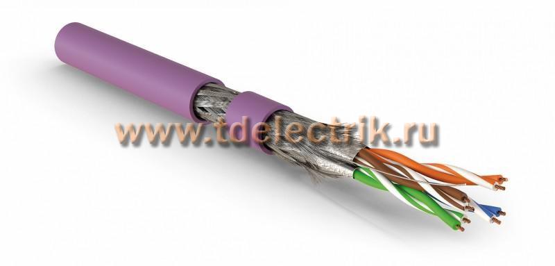 Фотография №1, Hyperline SFTP4-C7-P26-IN-LSZH-VL-500 (500 м) Кабель витая пара экранированная S/FTP категория 7 (600 MHz) 4 пары (26 AWG) многожильный (patch) LSZH нг(A)-HF фиолетовый