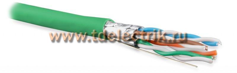 Фотография №1, Hyperline UFTP4-C6A-S23-IN-PVC-GN-500 (500 м) Кабель витая пара U/FTP категория 6a (10GBE) 4 пары (23AWG) одножильный (solid) каждая пара в экране без общего экрана PVC зеленый