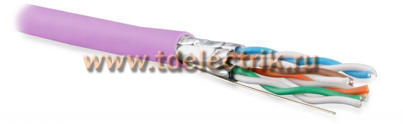 Фотография №1, Hyperline UFTP4-C6A-S23-IN-LSZH-PK-500 (500 м) Кабель витая пара U/FTP кат. 6a (10GBE) 4 пары (23AWG) одножильный (solid) каждая пара в экране без общего экрана нг(A)-HF –20°C – +60°C розовый
