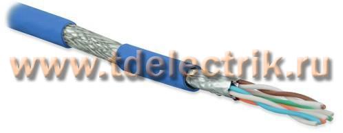 Фотография №1, Hyperline SFTP4-C6A-S23-IN-LSZH-BL-500 (500 м) Кабель витая пара экранированная (S/FTP) категория 6a 4 пары (23 AWG) одножильный (solid) каждая пара в фольге общий экран - медная оплетка для внутренней прокладки нг(A)-HF –20°C – +60°C синий