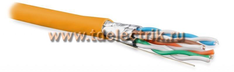 Фотография №1, Hyperline UFTP4-C6A-S23-IN-LSZH-OR-500 (500 м) Кабель витая пара U/FTP кат. 6a (10GBE) 4 пары (23AWG) одножильный (solid) каждая пара в экране без общего экрана нг(A)-HF –20°C – +60°C оранжевый