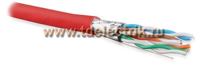 Фотография №1, Hyperline UFTP4-C6A-S23-IN-PVC-RD-500 (500 м) Кабель витая пара U/FTP категория 6a (10GBE) 4 пары (23AWG) одножильный (solid) каждая пара в экране без общего экрана PVC красный