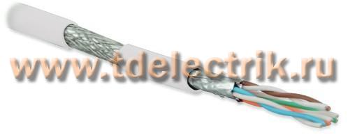 Фотография №1, Hyperline SFTP4-C6A-S23-IN-LSZH-WH-500 (500 м) Кабель витая пара экранированная (S/FTP) категория 6a 4 пары (23 AWG) одножильный (solid) каждая пара в фольге общий экран - медная оплетка для внутренней прокладки нг(A)-HF –20°C – +60°C белый