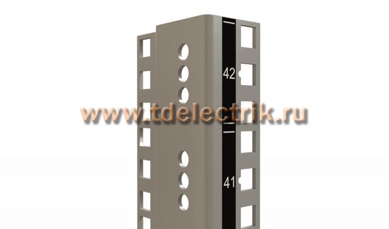 Фотография №1, Hyperline CTRM19-32U-RAL7035 19' монтажный профиль высотой 32U с маркировкой юнитов, для шкафов TTR, TTB, цвет серый RAL7035 (2 шт. в комплекте)
