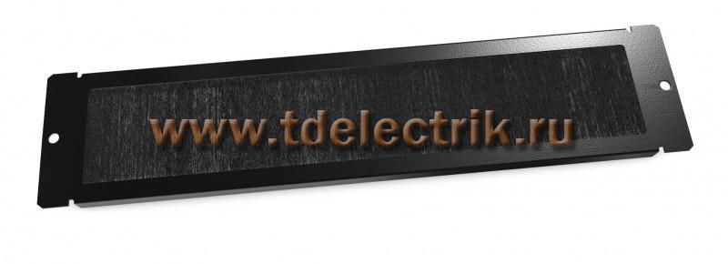 Фотография №1, Hyperline TCB-TTB-RAL9004 Панель с щеточным кабельным вводом в пол/потолок для шкафов серии TTB, TTR, TWB, TWL, 65 мм х 293 мм (ШхД), цвет черный (RAL 9004)