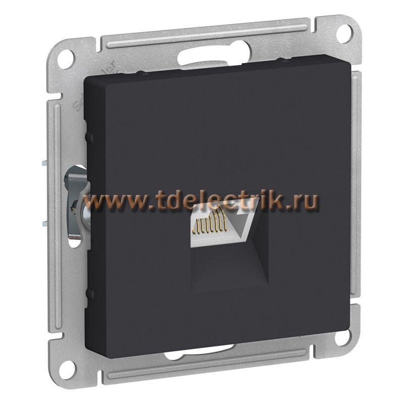 Фотография №1, ATLASDESIGN Розетка компьютерная RJ45  кат. 6A  механизм  карбон