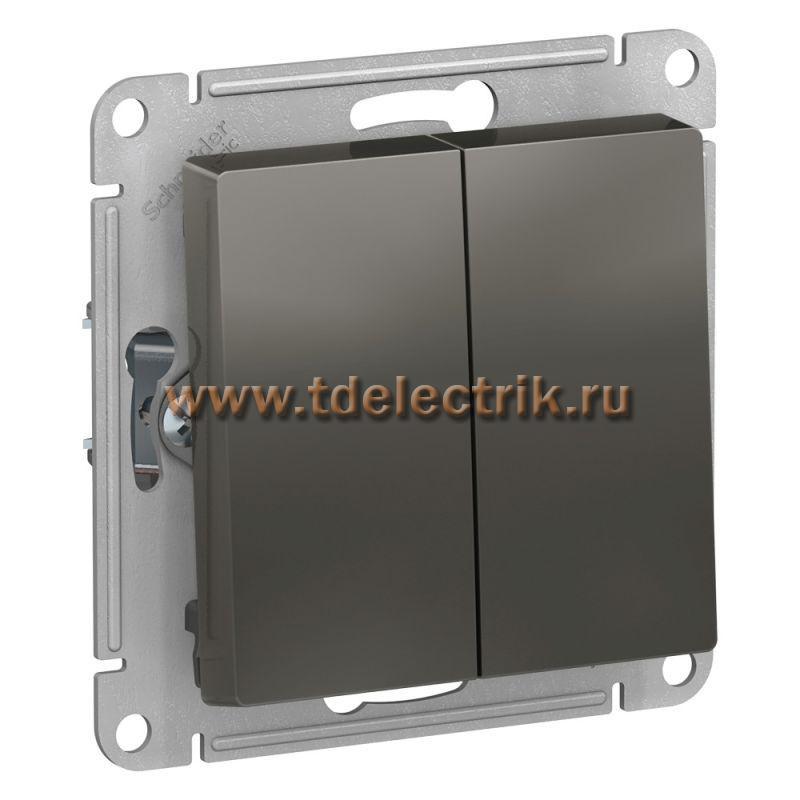 Фотография №1, ATLASDESIGN 2-клавишный переключатель  сх.6/2  10АХ  механизм  сталь