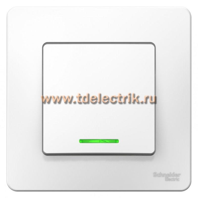 Фотография №1, BLANCA С/У 1-клавишный ПЕРЕКЛЮЧАТЕЛЬ (cх.6) с подсв., 10А, 250B, белый