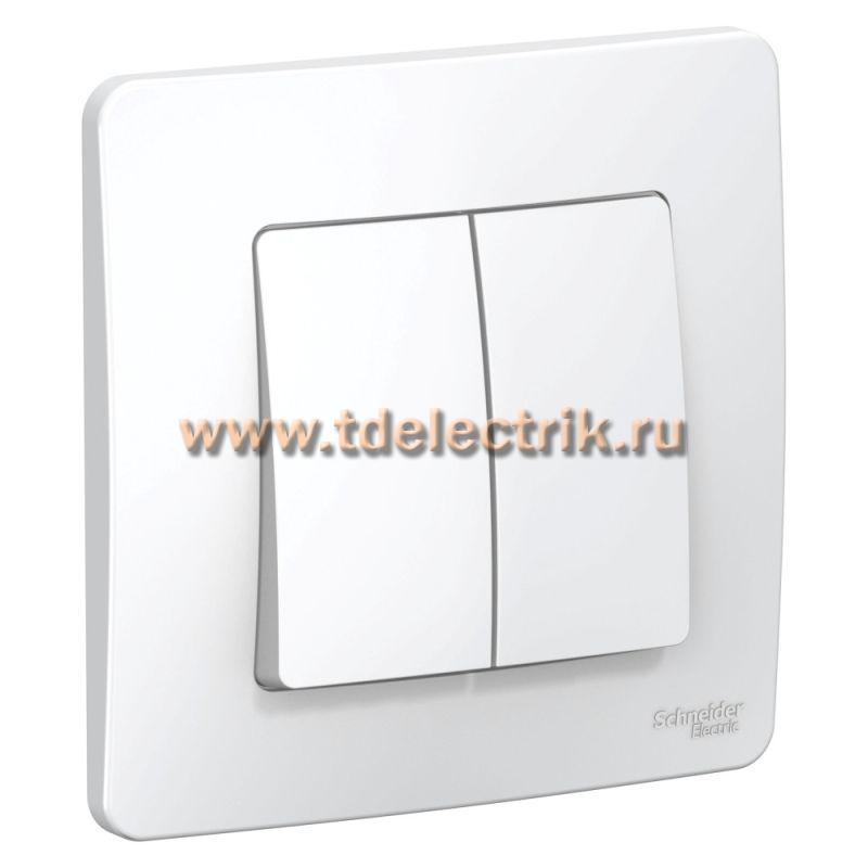Фотография №1, BLANCA С/У 2-клавишный ПЕРЕКЛЮЧАТЕЛЬ (cх.6+6), 10А, 250B, белый