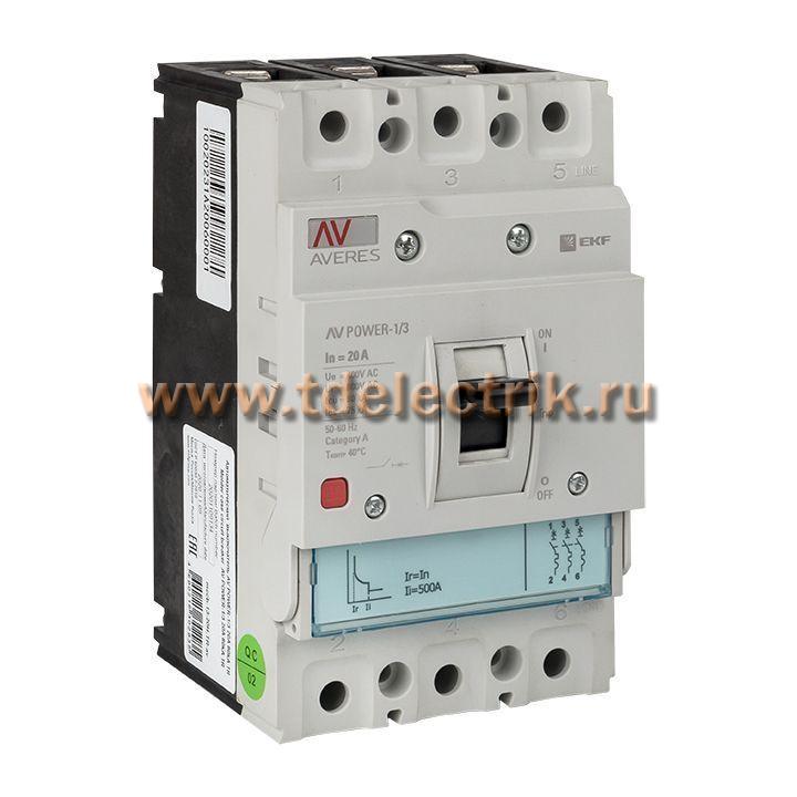 Фотография №1, Автоматический выключатель AV POWER-1/3  20А 80kA TR EKF AVERES