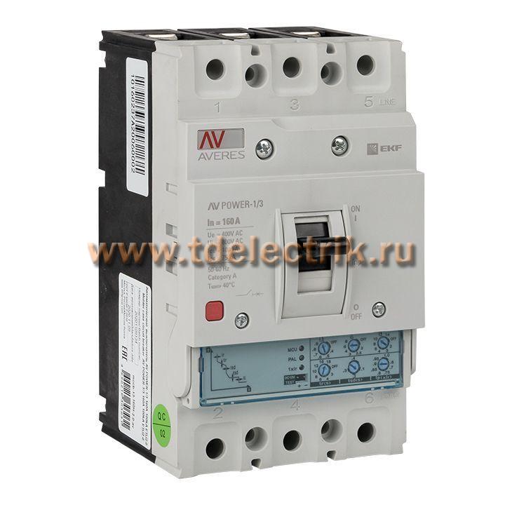 Фотография №1, Автоматический выключатель AV POWER-1/3 160А 100kA ETU2.0 EKF AVERES