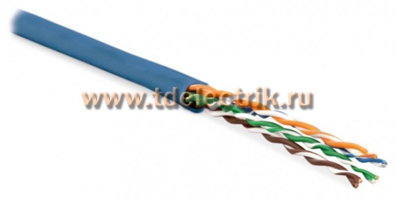 Фотография №1, Hyperline UUTP4-C5E-P24-IN-LSZH-BL-305 (305 м) Кабель витая пара неэкранированная U/UTP категория 5e 4 пары (24 AWG) многожильный (patсh) LSZH нг(А)-HF -20°C – +75°C синий