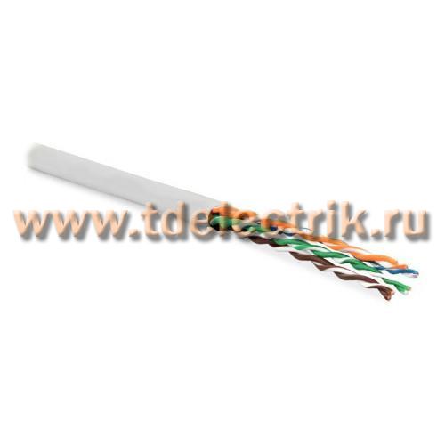 Фотография №1, Hyperline UUTP4-C5E-P24-IN-PVC-WH-100 (100 м) Кабель витая пара неэкранированная U/UTP категория 5e 4 пары (24 AWG) многожильный (patсh) PVC -20°C – +75°C белый