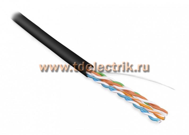 Фотография №1, Hyperline UUTP4-C5E-S24-IN-LSZH-BK-100 (100 м) Кабель витая пара неэкран. U/UTP категория 5e 4 пары (24 AWG) одножильный (solid) LSZH нг(А)-HF -20°C – +75°C черный - гарантия: 15 лет компонентная 25 лет системная