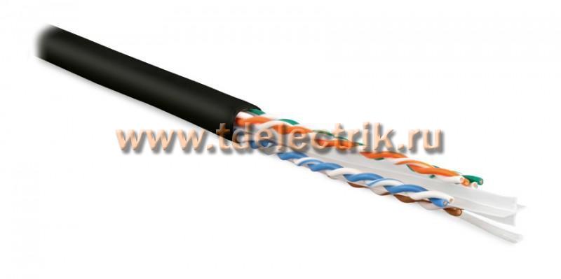Фотография №1, Hyperline UUTP4-C6-S23-IN-LSZH-BK-305 (305 м) Кабель витая пара U/UTP категория 6 4 пары (23 AWG) одножильный (solid) с разделителем LSZH нг(А)-HF –20°C – +75°C черный - гарантия:15 лет компонентная 25 лет системная