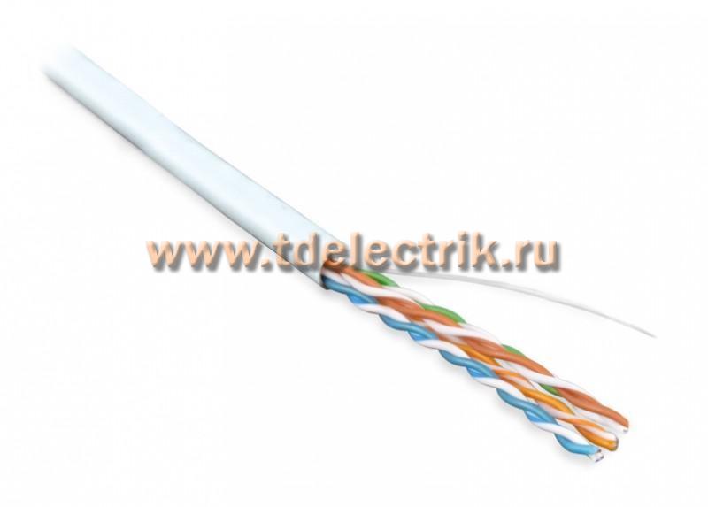 Фотография №1, Hyperline UUTP4-C5E-S24-IN-LSZH-WH-305 (305 м) Кабель витая пара неэкранированная U/UTP категория 5e 4 пары (24 AWG) одножильный (solid) LSZH нг(А)-HF -20°C – +75°C белый - гарантия: 15 лет компонентная 25 лет системная