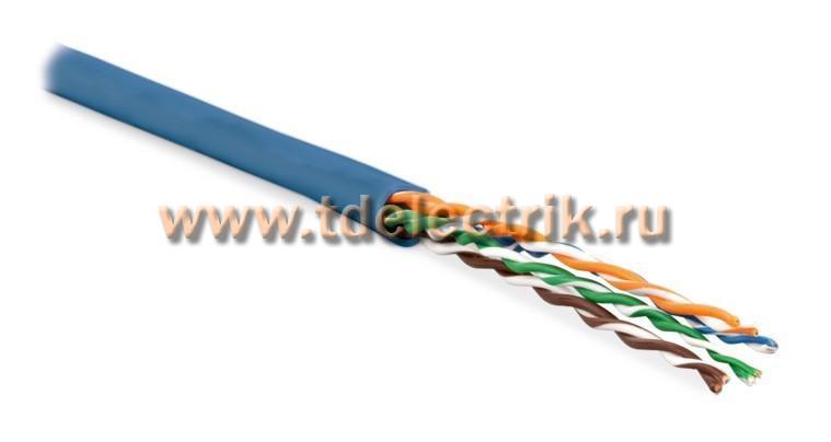 Фотография №1, Hyperline UUTP4-C5E-P24-IN-PVC-BL-305 (305 м) Кабель витая пара неэкранированная U/UTP категория 5e 4 пары (24 AWG) многожильный (patсh) PVC -20°C – +75°C синий