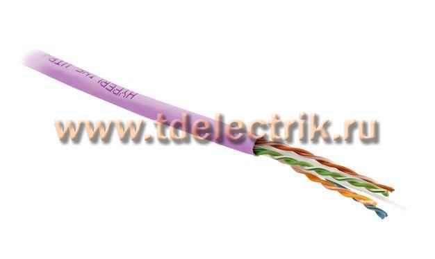 Фотография №1, Hyperline UUTP4-C6-S23-IN-PVC-PK-305 (305 м) Кабель витая пара неэкранированная U/UTP категория 6 4 пары (23 AWG) одножильный (solid) с разделителем PVC –20°C – +75°C розовый - гарантия: 15 лет компонентная 25 лет системная