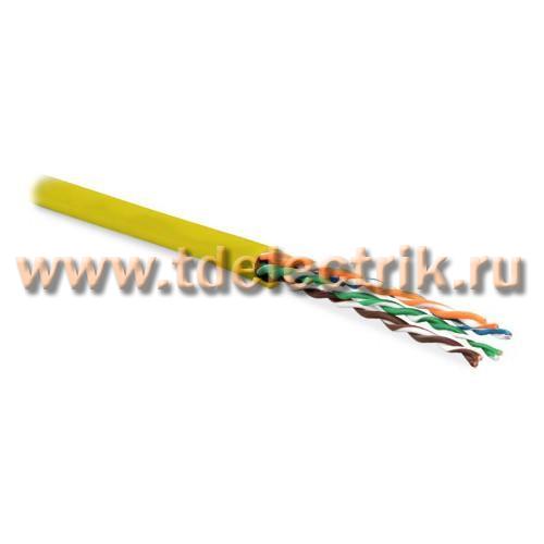 Фотография №1, Hyperline UUTP4-C5E-P24-IN-PVC-YL-305 (305 м) Кабель витая пара неэкранированная U/UTP категория 5e 4 пары (24 AWG) многожильный (patсh) PVC -20°C – +75°C желтый