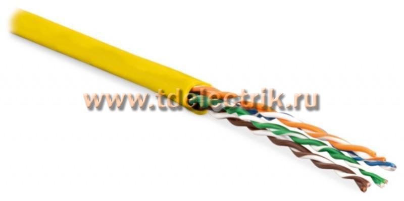 Фотография №1, Hyperline UUTP4-C5E-P24-IN-LSZH-YL-305 (305 м) Кабель витая пара неэкранированная U/UTP категория 5e 4 пары (24 AWG) многожильный (patсh) LSZH нг(А)-HF -20°C – +75°C желтый