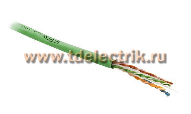 Фотография №1, Hyperline UUTP4-C6-S23-IN-PVC-GN-305 (305 м) Кабель витая пара неэкранированная U/UTP категория 6 4 пары (23 AWG) одножильный (solid) с разделителем PVC –20°C – +75°C зеленый - гарантия: 15 лет компонентная 25 лет системная