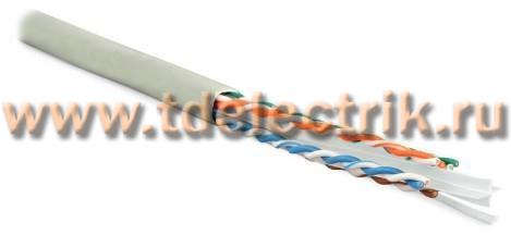 Фотография №1, Hyperline UUTP4-C6-S23-IN-PVC-GY-305 (305 м) Кабель витая пара неэкранированная U/UTP категория 6 4 пары (23 AWG) одножильный (solid) с разделителем PVC –20°C – +75°C серый - гарантия: 15 лет компонентная 25 лет системная