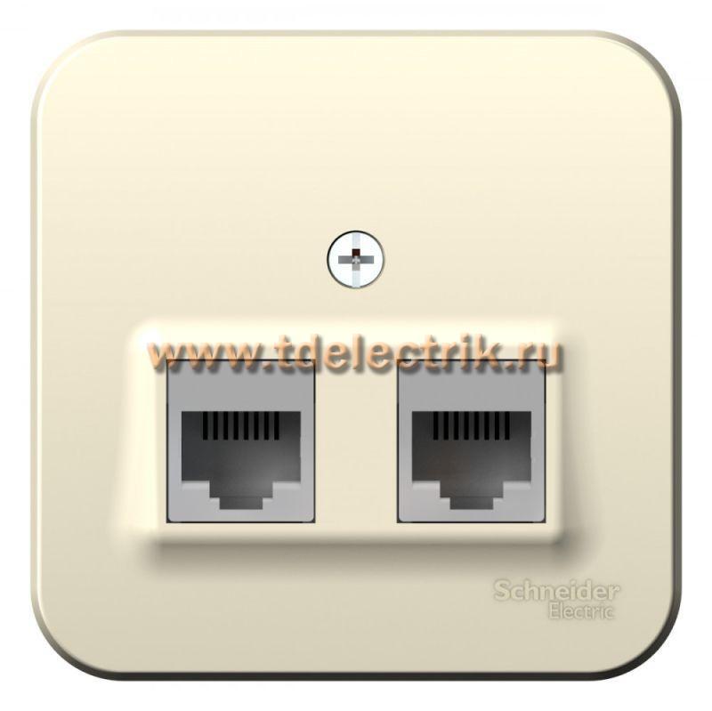 Фотография №1, BLANCA О/У Розетка двойная компьютерная RJ45, кат.5E, изол.пл.,молочный
