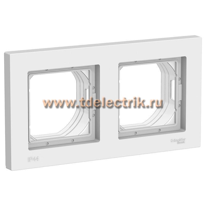 Фотография №1, ATLASDESIGN AQUA 2-постовая Рамка IP44  белый