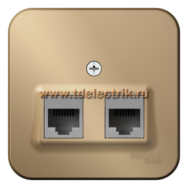 Фотография №1, BLANCA О/У Розетка двойная компьютерная RJ45, кат.5E, изол.пл., титан
