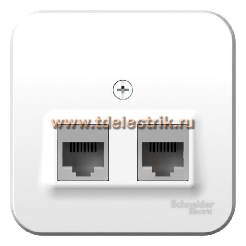 Фотография №1, BLANCA О/У Розетка двойная компьютерная RJ45, кат.5E, изол.пл.,белый
