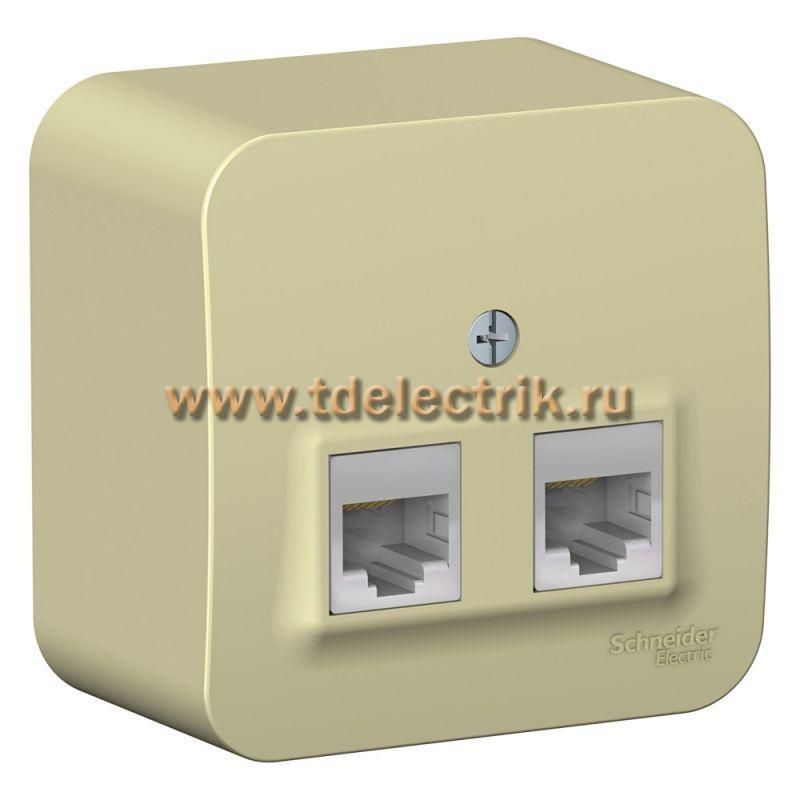 Фотография №1, BLANCA О/У Розетка двойная компьютерная RJ45, кат.5E, изол.пл.,бежевый