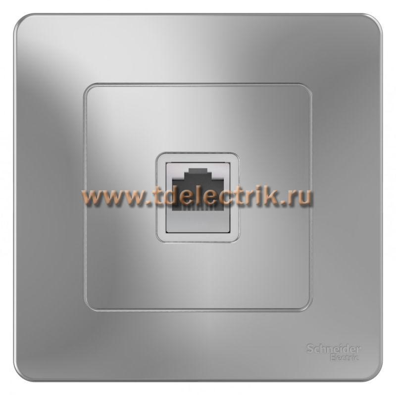 Фотография №1, BLANCA С/У Розетка телефонная RJ11, алюминий
