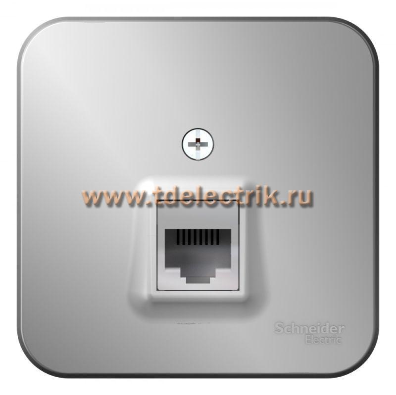 Фотография №1, BLANCA О/У Розетка компьютерная RJ45, кат.5E, изол.пл.,алюминий
