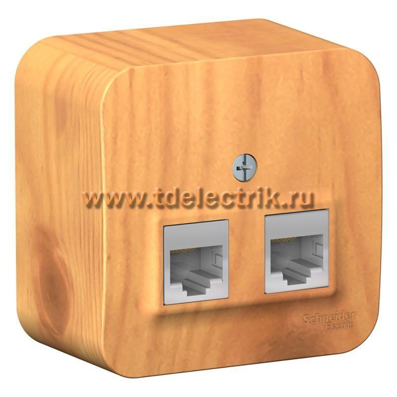 Фотография №1, BLANCA О/У Розетка двойная компьютерная RJ45, кат.5E, изол.пл.,ясень