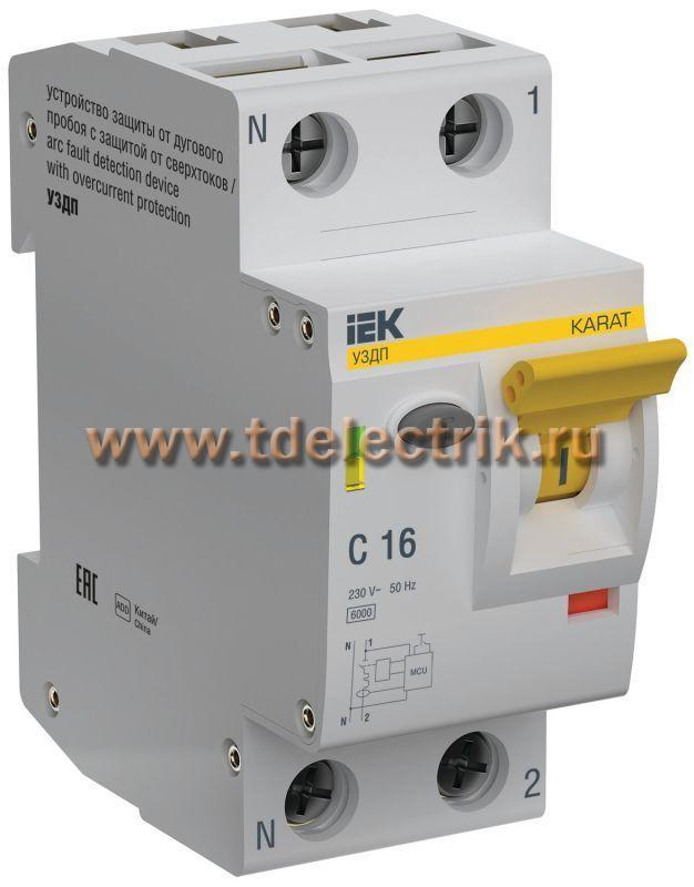 Фотография №1, KARAT Устройство защиты от дугового пробоя c автоматическим выключателем c авт. выкл. 1P+N C 16A IEK