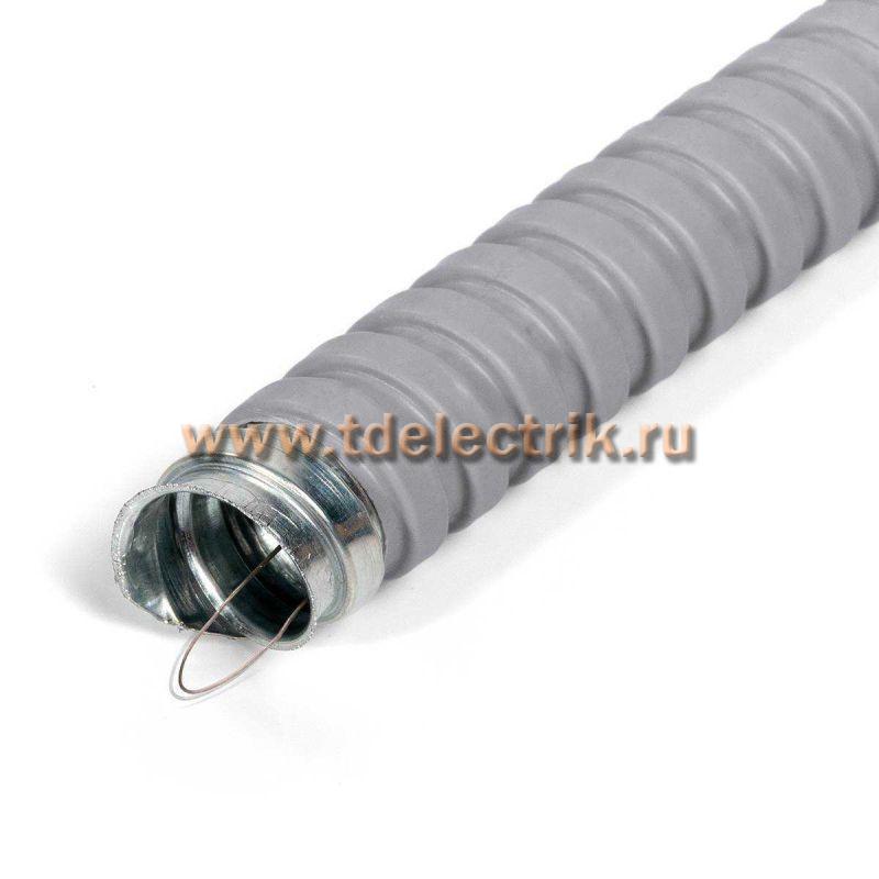Фотография №1,  Металлорукав МРПИнг 18 (сер) с протяжкой (Fortisflex)