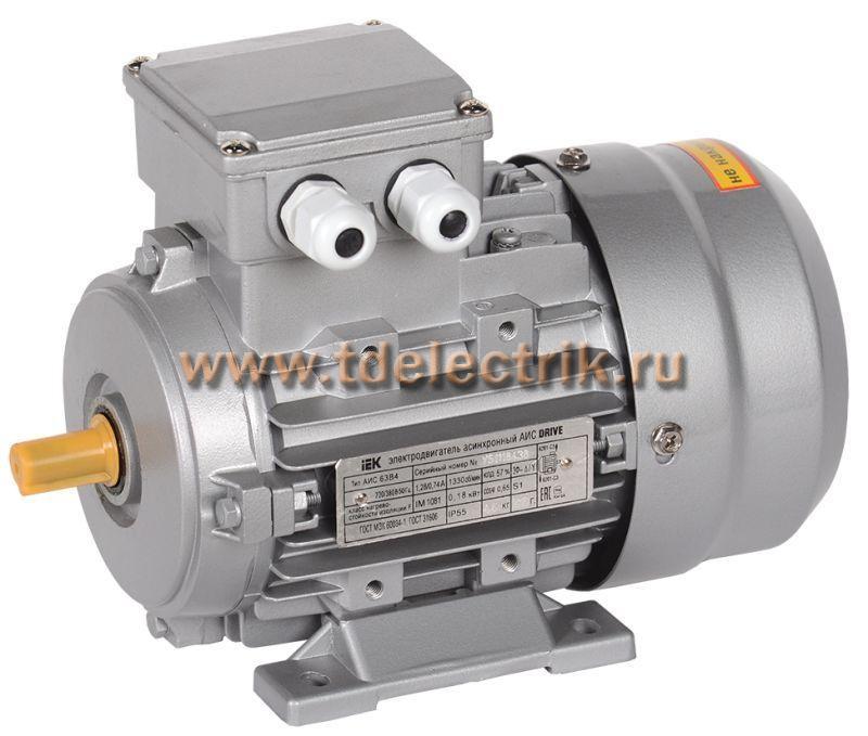 Фотография №1, Электродвигатель АИР DRIVE 3ф АИС 71A2 380В 0,37кВт 3000об/мин 1081 IEK