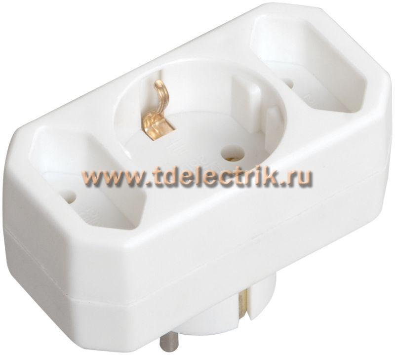 Фотография №1, Тройник Т-01/01-2 1 круглое+2 плоских места IEK