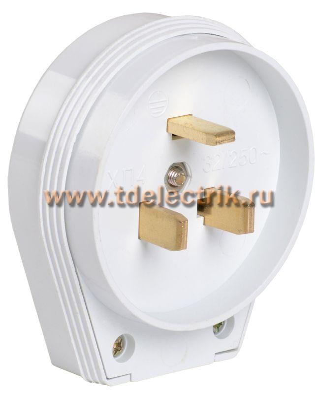 Фотография №1, ВПпл10-01-Ст Вилка разборная для плиты с з/к 32А белая IEK