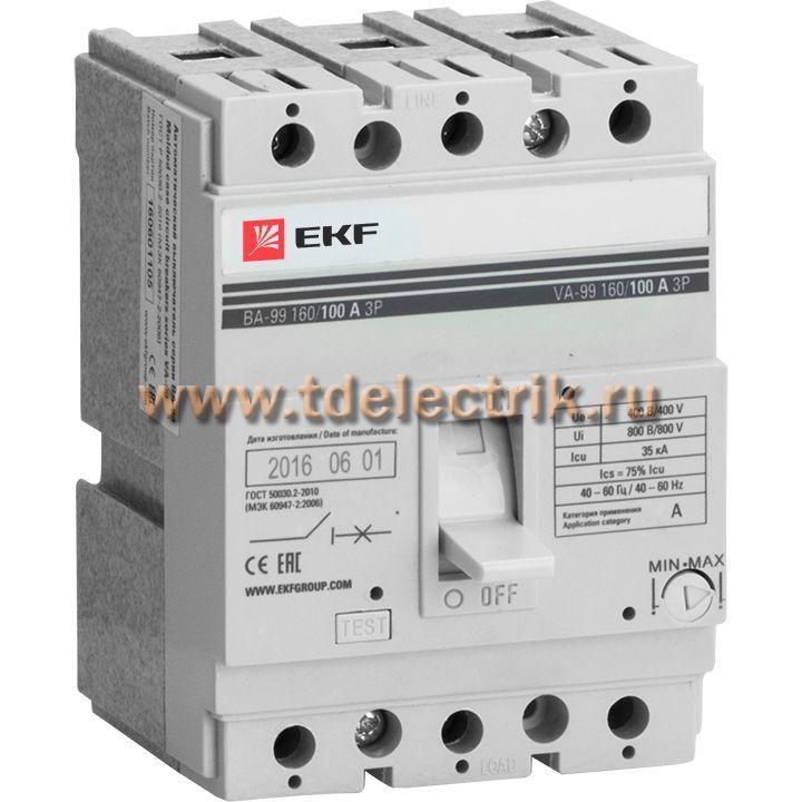 Фотография №1, Выключатель автоматический ВА-99  160/100А 3P 35кА EKF PROxima