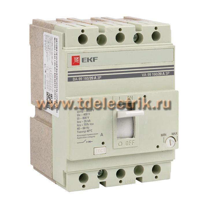 Фотография №1, Выключатель автоматический ВА-99 160/20А 3P 35кА EKF PROxima