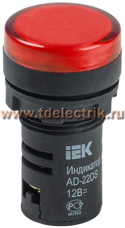 Фотография №1, Лампа AD22DS(LED)матрица d22мм красный 12В AC/DC  ИЭК