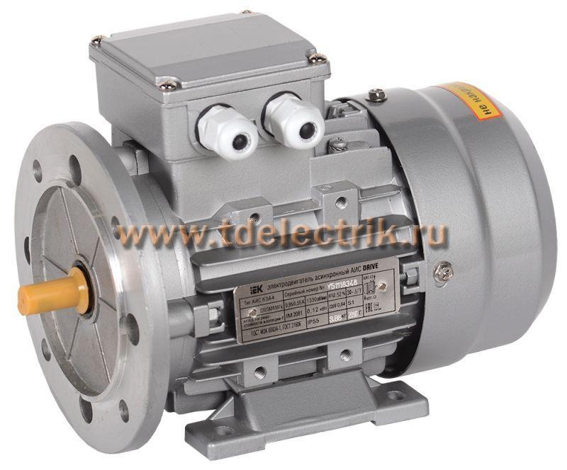 Фотография №1, Электродвигатель АИР DRIVE 3ф АИС 63C2 380В 0,37кВт 3000об/мин 2081 IEK
