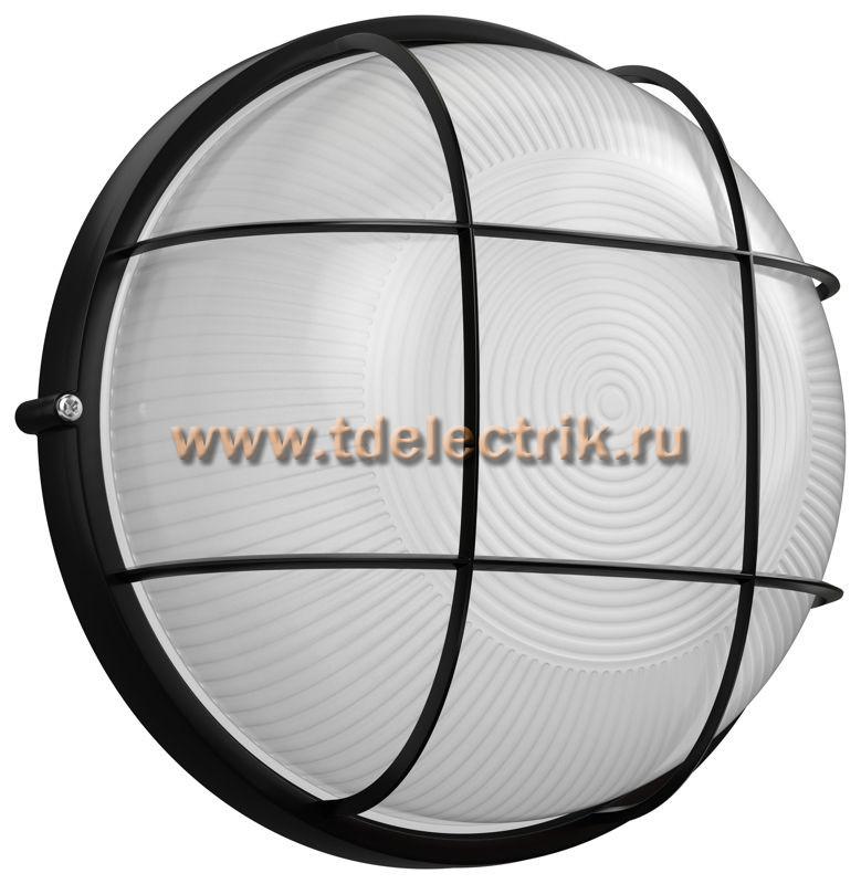Фотография №1, Светильник НПП1102 черный/круг с реш.100Вт IP54 IEK